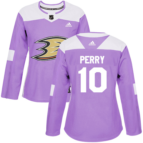 Adidas Ducks #10 Corey Perry Purple Authentic Fights Cancer Women's Stitched NHL Jersey